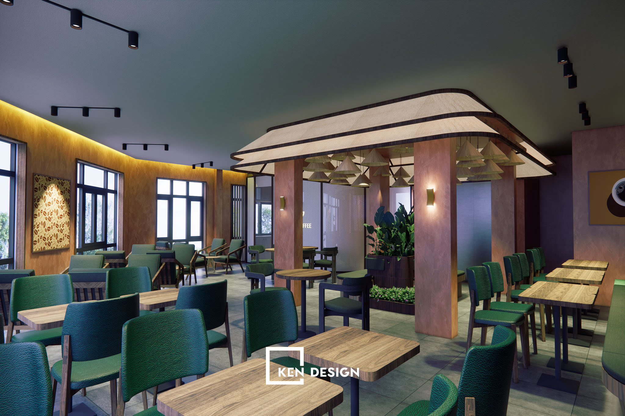 Thi công quán cafe An Thổ tại khu biệt thự cao cấp